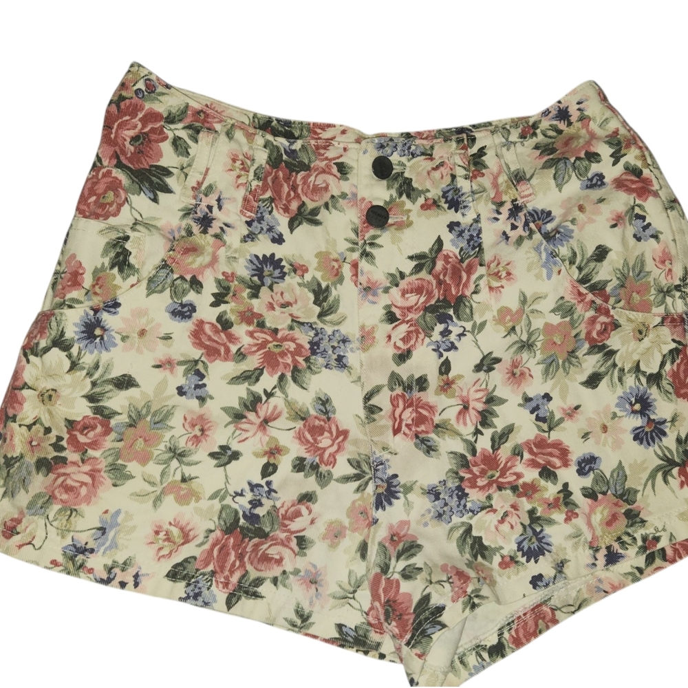 Vintage 90s Floral Denim Shorts